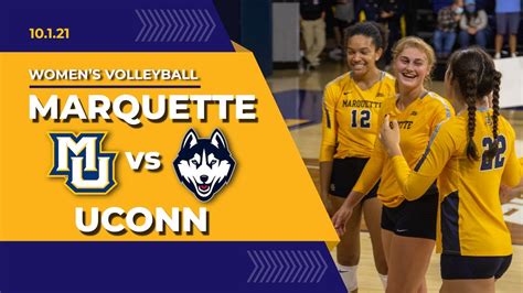 Marquette Volleyball Beats Uconn In Four Sets Youtube