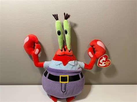 Ty Beanie Baby Mr Krabs From Spongebob Squarepants 7 5 Inch Vintage