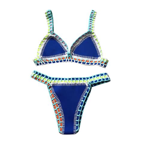 Wedfrse Bikini Sets For Women Two Piece Swimsuit Knitted Seashell