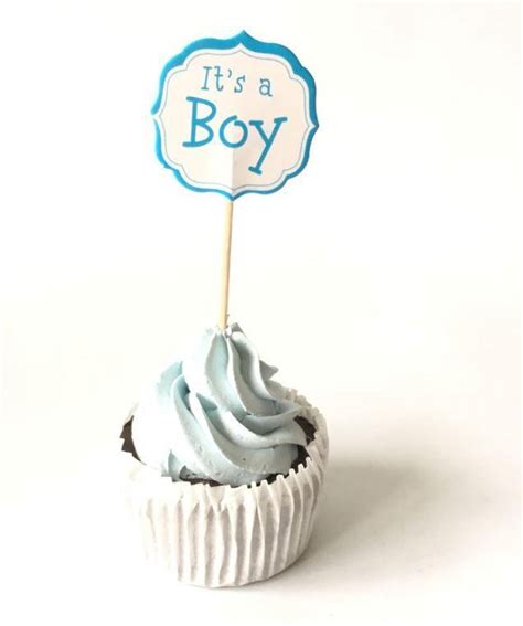 Baby Boy Topper Stuks Cupcake Toppers Geboorte Topper Taart