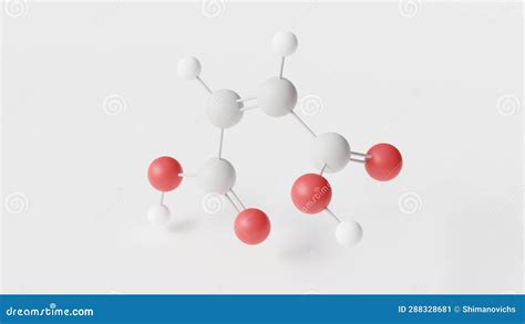 Molécula De ácido Fumarico 3d Estructura Molecular Bola Y Palo Modelo