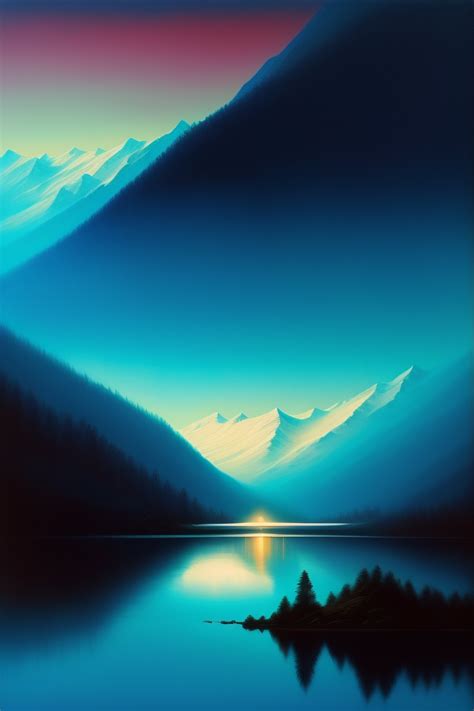 Lexica Caucasus Mountains At Night Arkhip Kuindzhi Painting Teal