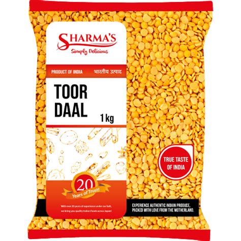 Sharmas Arhar Toor Dal 1kg Superior Indian Foods Indojin