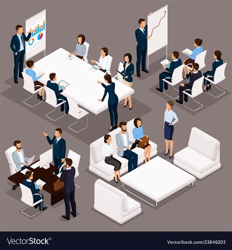 Isometric 3d Business Conception Royalty Free Vector Image