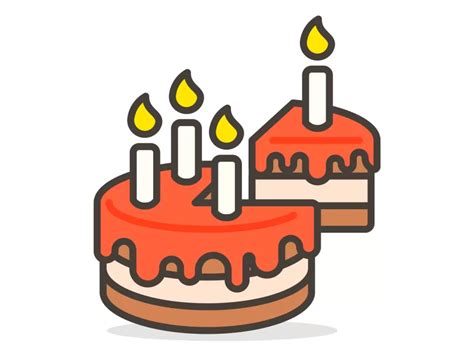 Birthday Cake Emoji Icon PNG vector in SVG, PDF, AI, CDR format