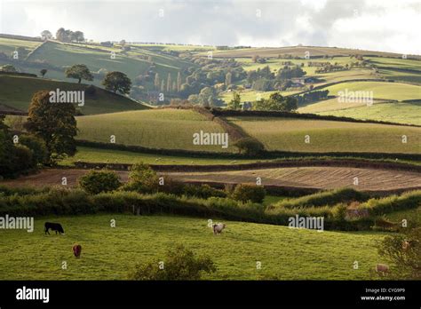 The England countryside in South Shropshire near Clun, Britain UK Stock ...