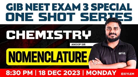 GIB NEET Exam 3 Special One Shot Series Chemistry Nomenclature