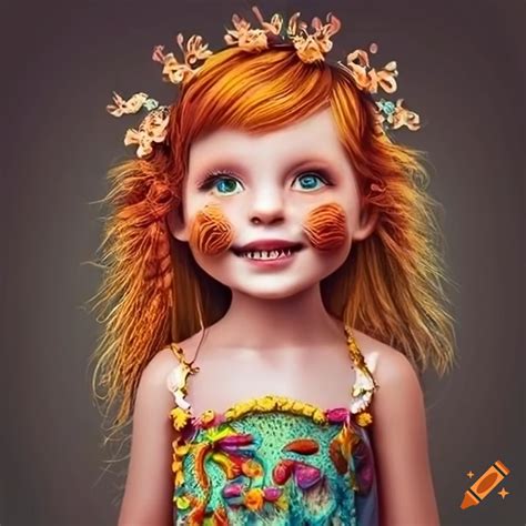 Colorful Illustration Of Cute Ginger Haired Girls On Craiyon