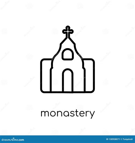 Monastery Icon Trendy Modern Flat Linear Vector Monastery Icon Stock