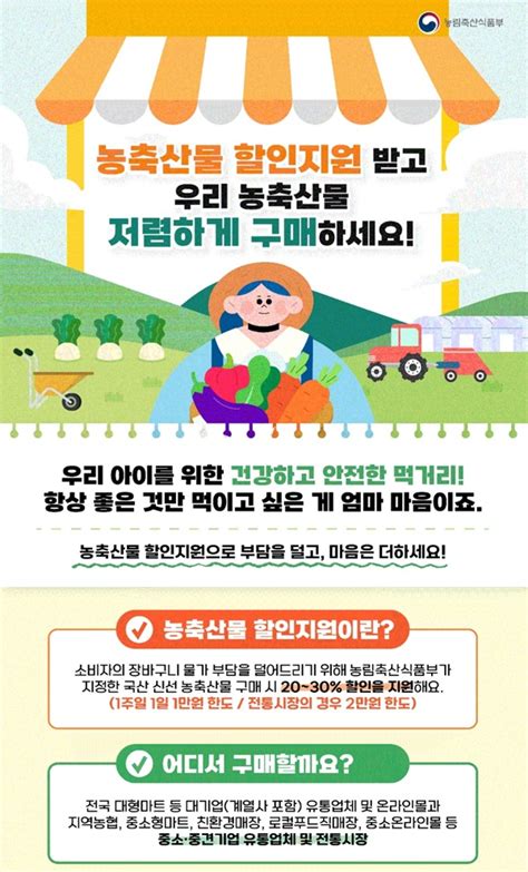 농축산물 할인지원 받고 저렴하게 구매해요 국민이 말하는 정책 뉴스 대한민국 정책브리핑