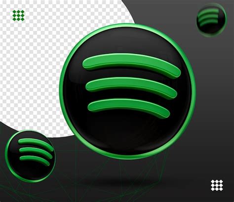 Premium PSD | 3d black spotify logo front and left side