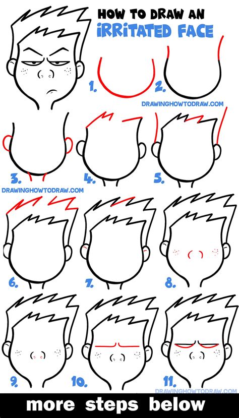 How To Draw Cartoon Facial Expressions Irritated Agitated Angry