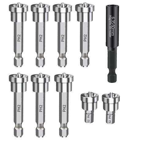 10 Pcs Magnetic Positioning Screwdriver Bit Head Screw Hex Shank For