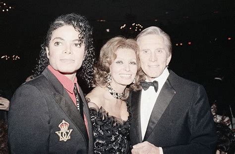 Michael Jackson Sophia Loren And Kirk Douglas