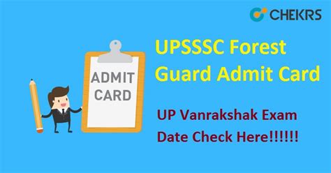 UPSSSC Forest Guard Admit Card 2024 UP Vanrakshak Exam Date