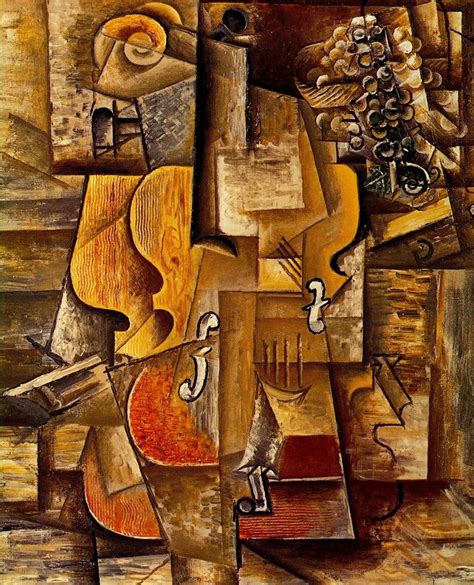 Violon et raisins secs par Pablo Picasso 100 peint à la main L Huile