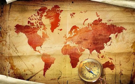 Old Paper World Map Compass Old Map World Map Concepts Travel