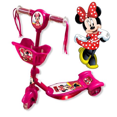 Patinete Infantil Minnie Mouse Musical Cesta Luzes 3 Rodas Shopee Brasil