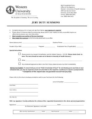 Jury Duty Summons Template Fill Online Printable Fillable Blank