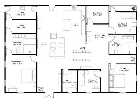 Simple 4 Bedroom Barndominium Floor Plans | Viewfloor.co