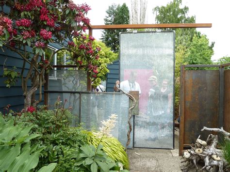 Sliding Glass Shower Doors Repurposed To Create Rooms Within A Garden Garden Pinterest