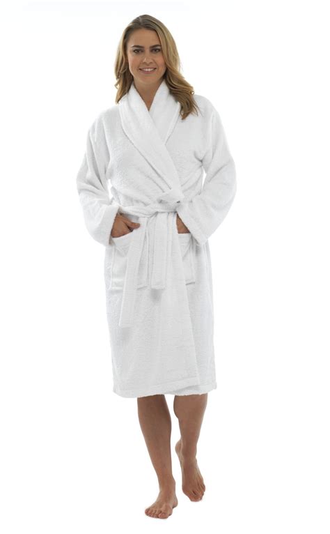 Womens Pure 100 Cotton Luxury Towelling Bath Robes Dressing Gowns Size