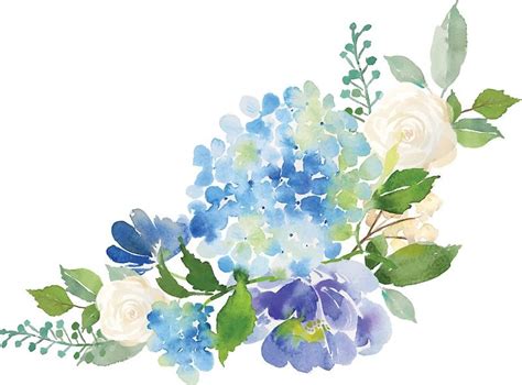 Blue Watercolor Hydrangea Sticker By Junkydotcom Hydrangea Painting