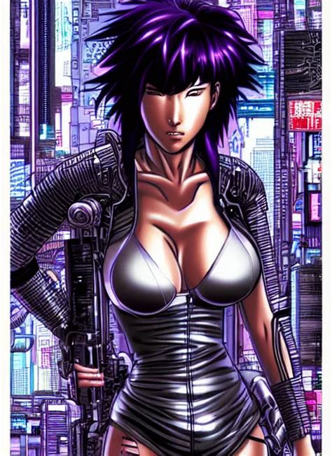 Motoko Kusanagi In Grungy Cyberpunk Megacity Stable Diffusion Openart