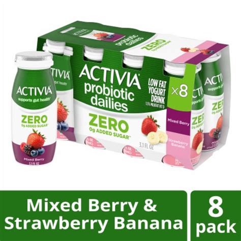 Activia Mixed Berry Strawberry Banana Probiotic Low Fat Yogurt Drink