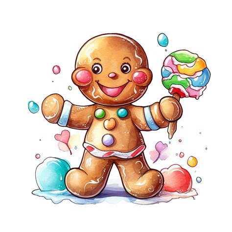 Premium AI Image | Cartoon drawing of a ginger man holding a lollipop