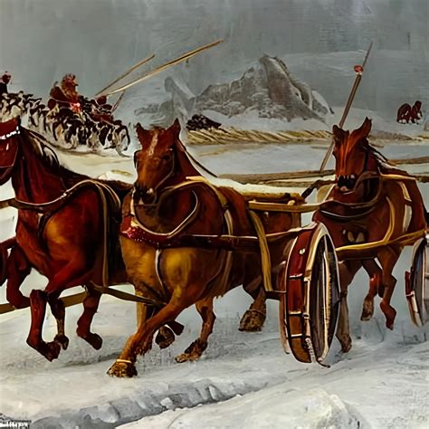 Ancient Roman Chariot Races In The Snowy Mountains B