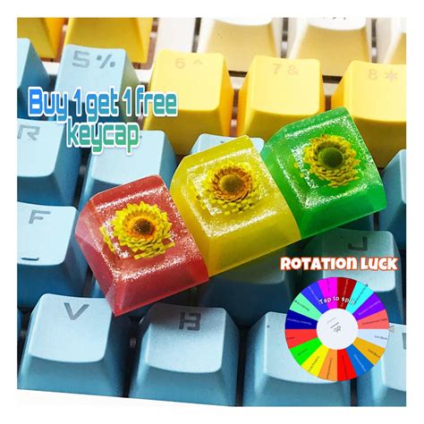 Sunflower Keycaps Flower Keycaps U Resin Keycaps Handmade Keycaps