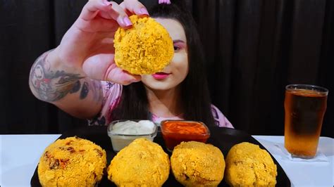 BOLAS De MIOJO BATATA E CALABRESA ASMR DE COMIDA MUKBANG BRASIL