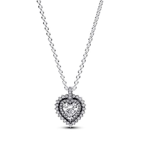 Pandora Sparkling Heart Halo Pendant Necklace 393099C01 - Pandora ...