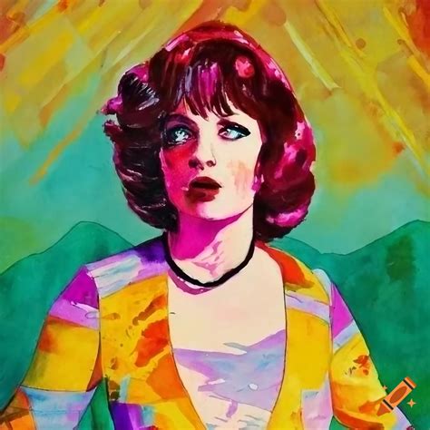 Cyberpunk Illustration Of Vicki Lawrence Dancing In A Dystopian Future