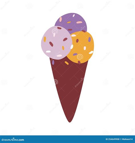 Cartoon Doodle Illustration Of Ice Cream Cone Stock Vector