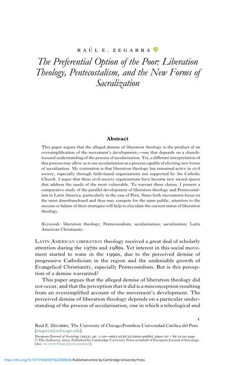 PDF The Preferential Option Of The Poor Liberation Theology