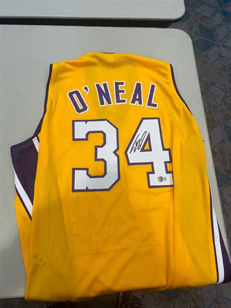 Shaquille O’Neal signed custom laker jersey – Lupton's Sports Collectibles