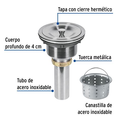 Contracanasta 3 1 2 de acero inoxidable con tapa Foset Céspoles y