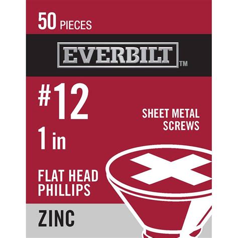 Everbilt X In Zinc Plated Phillips Flat Head Sheet Metal Screw