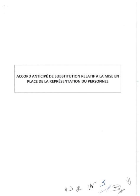 Pdf Accord Anticip De Substitution Relatif A La Mise En De