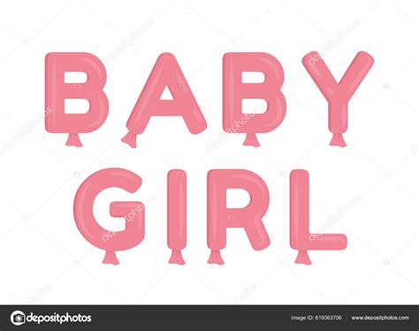 Baby Girl Balloons Text Semi Flat Color Vector Object Editable Stock Vector Image by ©TheImg ...