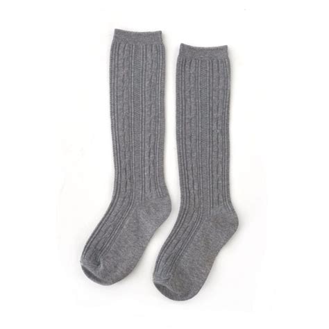 Grey Cable Knit Knee Socks By Little Stocking Company Cabooties