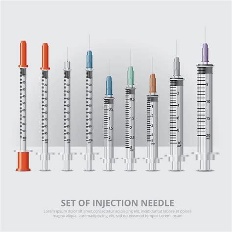 Set of Injection Needle Realistic Vector Illustration 538113 Vector Art ...