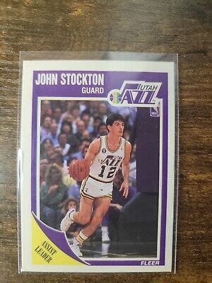 1989 90 Fleer John Stockton Basketball Card 156 Utah Jazz Set Break EBay