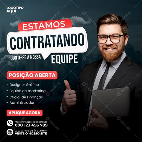 Estamos Contratando Junte Se A Nossa Equipe Social Media Psd Editável