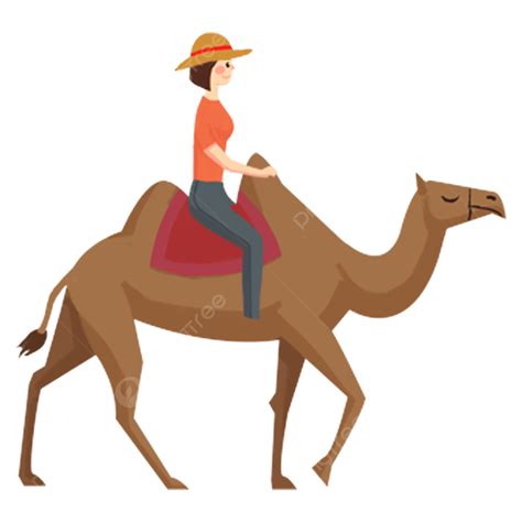 Riding A Camel White Transparent Camel Riding Girl Design Elements