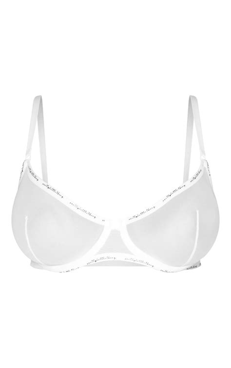 Plt Soutien Gorge Forte Poitrine Mesh Blanc Bande Prettylittlething Fr