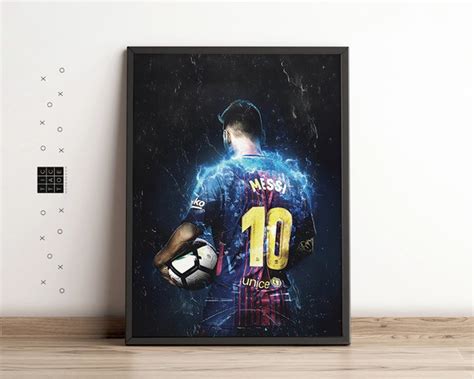 Quadro Futebol Lionel Messi C Moldura Esp Elo