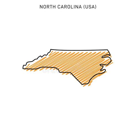 North Carolina Map Outline Vector Design Template Editable Stroke